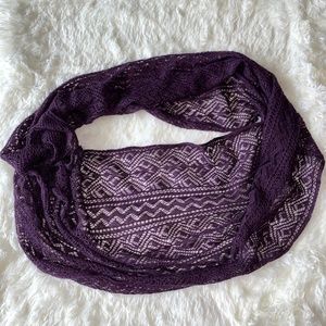 Purple Knit Infinity Scarf